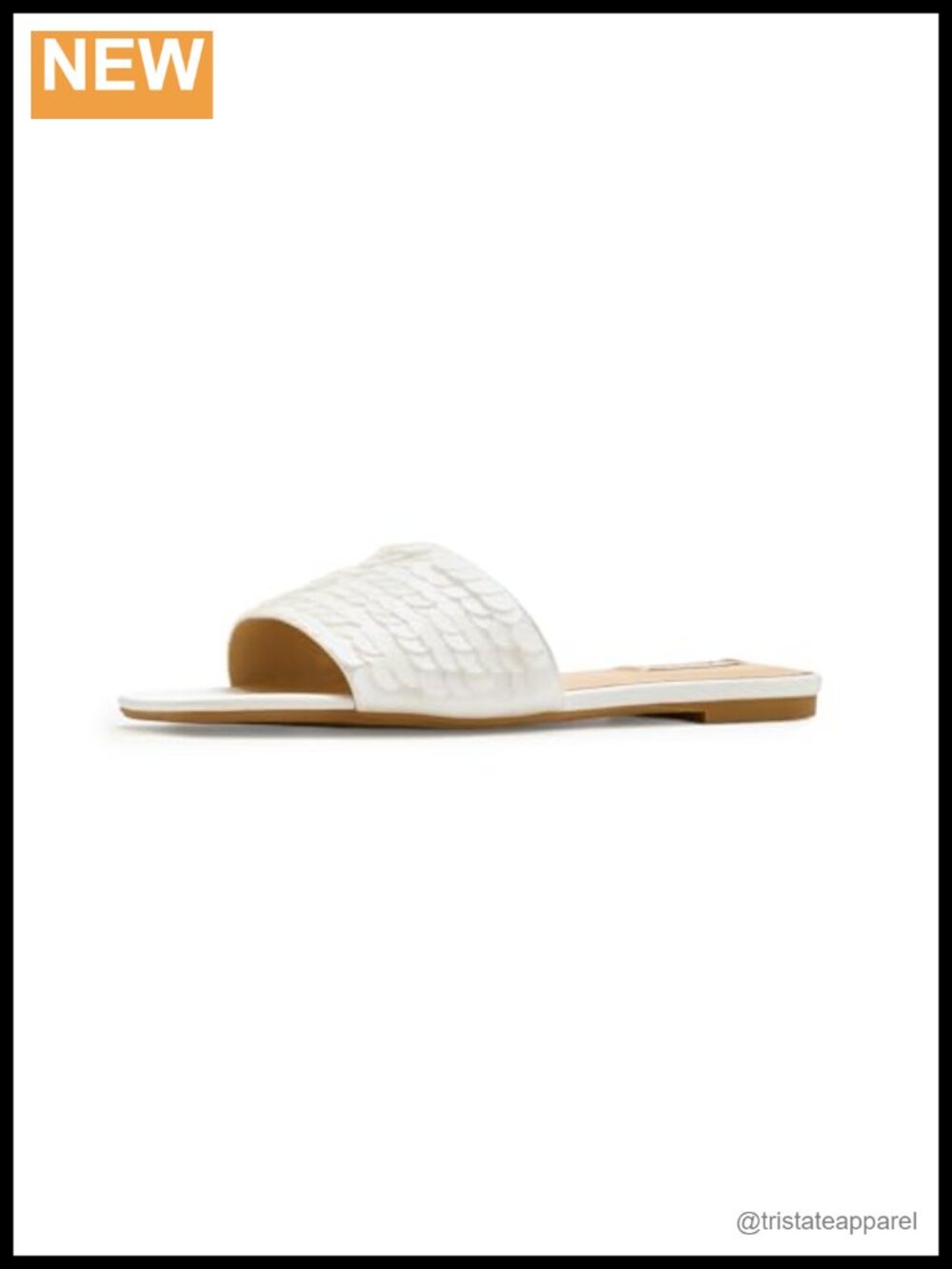 Wini Slide Sandals White Satin Silk Leather Lining Open Toe Slip On